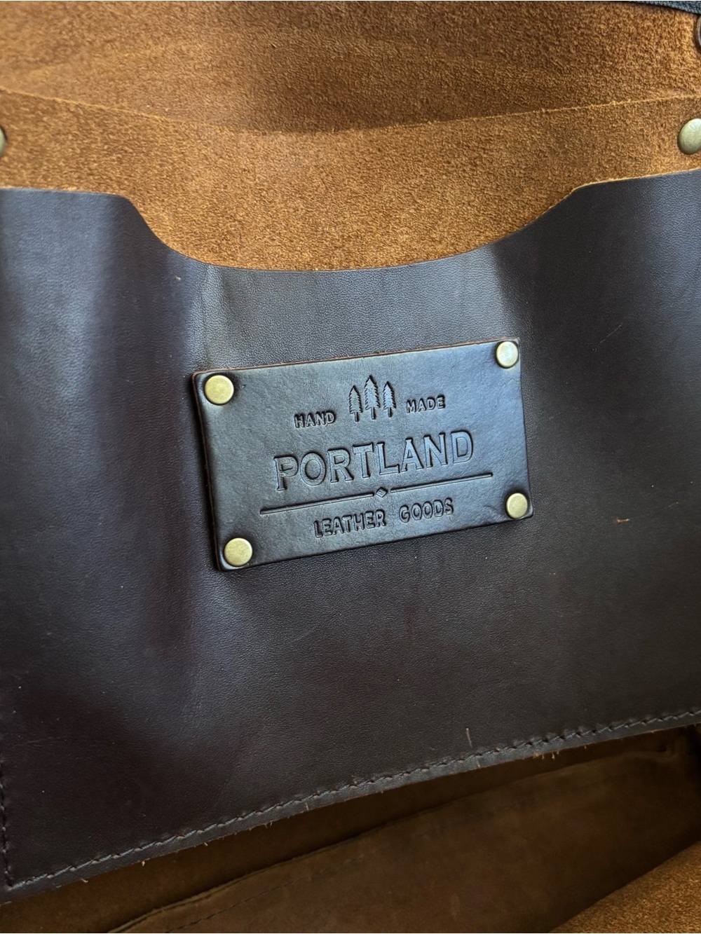 Portland Leather Dark Brown Tote Bag - Picture 4 of 6
